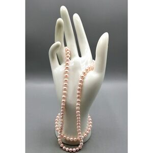 JCM 10K Yellow Gold Pink Freshwater Cultured Pearl Necklace and Bracelet Set
